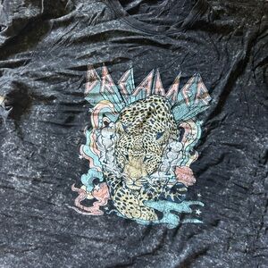 Dreamer Graphic Tee with Leopard Design